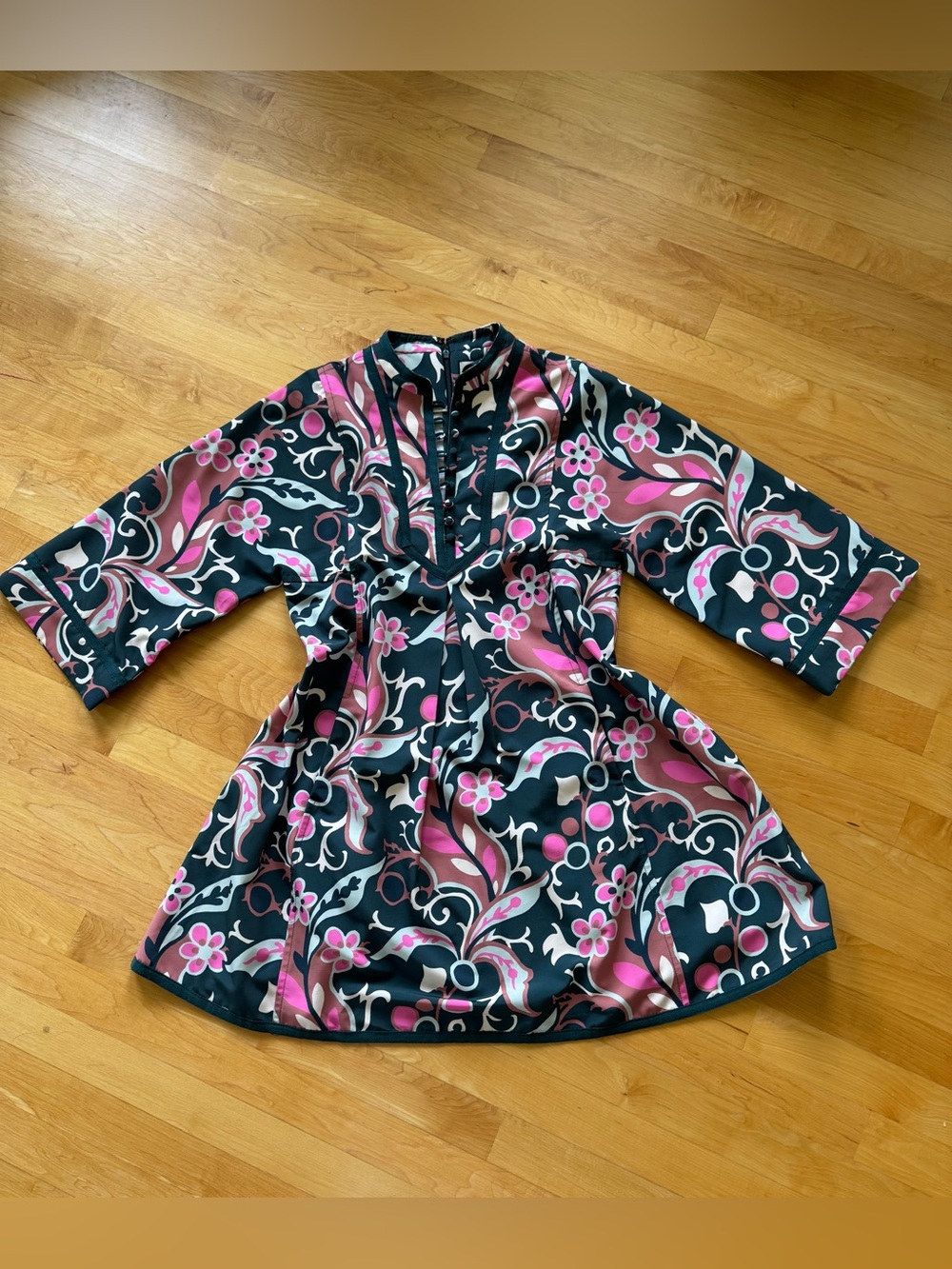 Tuckernuck Pink and Black Floral Shift Dress